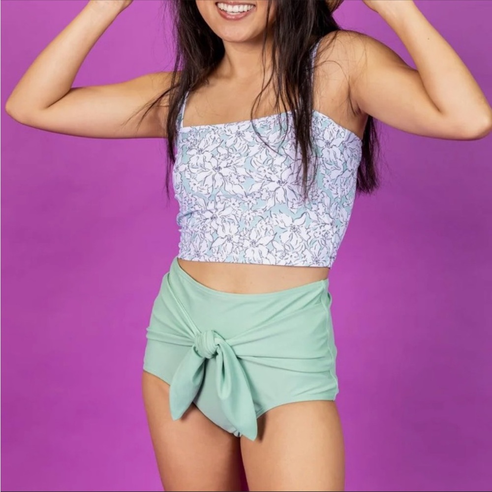 Kortni Jeane High Waisted Swim Bottom With Tie - Picture 5 of 5